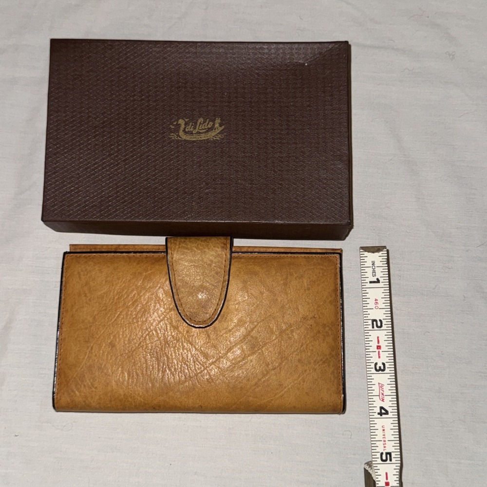 Vintage Di Lido Amity Cowhide Leather Womens Kiss Snap Coin Checkbook Wallet - Picture 14 of 16